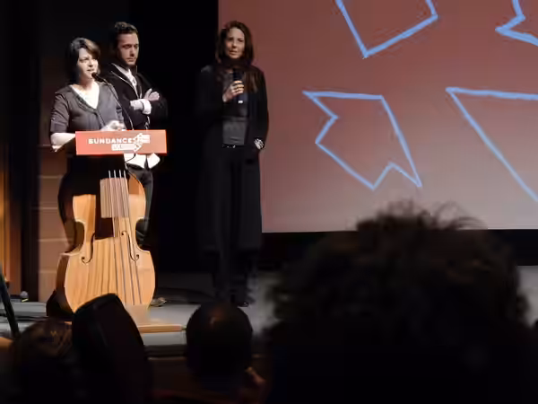 Stacie Passon, Jonathan Tchaikovsky and Robin Weigert at the Sundance Film Festival on January 24, 2013.