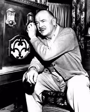Photo of Dean Jagger from The Twilight Zone episode Static. Jagger plays Ed Lindsay, a man whose old radio is able to receive radio broadcasts from years past. (1961)