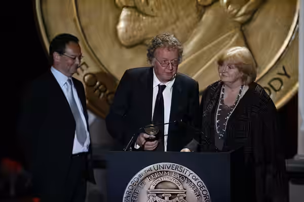 Barney Reisz, Nigel Williams, and Suzan Harrison accept the Peabody Award for Elizabeth I, 66th Annual Peabody Awards Luncheon, Waldorf=Astoria Hotel, New York, (2007)