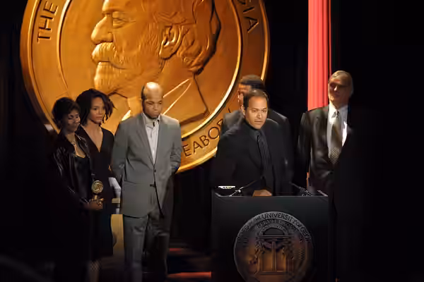 PHOTO CREDIT: ANDERS KRUSBERG / PEABODY AWARDS L to R: Shelby Stone, Carmen Ejogo, Jeffrey Wright, Clark Johnson and Norman Twain 61st Annual Peabody Awards Lun (2002)