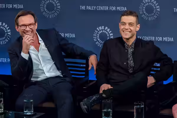 Christian Slater &amp; Rami Malek at the PaleyFest, New York in 2015