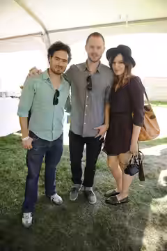 Aaron Ashmore enjoyed an afternoon with friends at the Canadian Film Centre (CFC) Annual BBQ held on Sept. 11, 2011 in Toronto, Ontario in celebration of Canadi