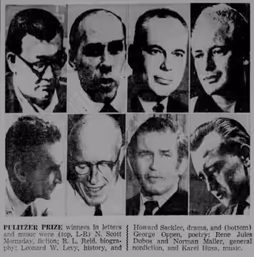 1969 Pulitzer Prize winners in letters and music