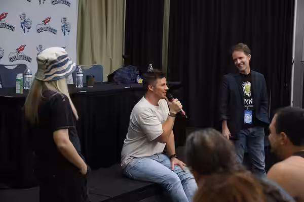 Cast members from Star Wars: The Clone Wars at GalaxyCon Raleigh 2022.