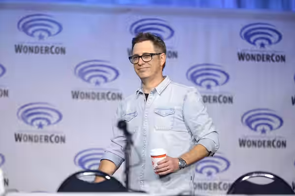 Todd Helbing speaking at the 2022 WonderCon, for "Superman &amp; Lois", at the Anaheim Convention Center in Anaheim, California. Please attribute to Gage Skidmo