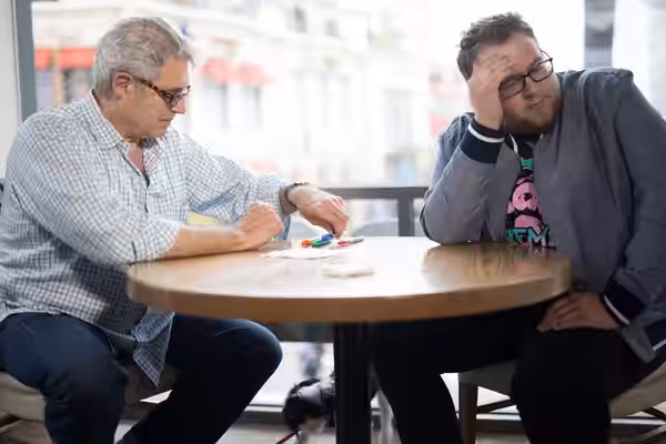 Magician Kyle Marlett performing for Michael Nouri from the NCIS on Pop's Don't Blink (2016)