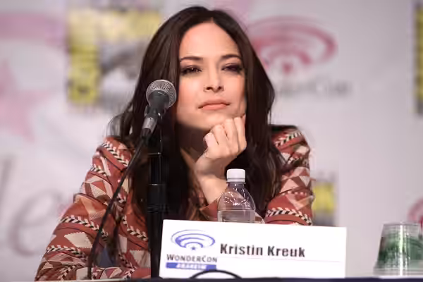Kristin Kreuk speaking at the 2013 WonderCon at the Anaheim Convention Center in Anaheim, California. Please attribute to Gage Skidmore if used elsewhere.