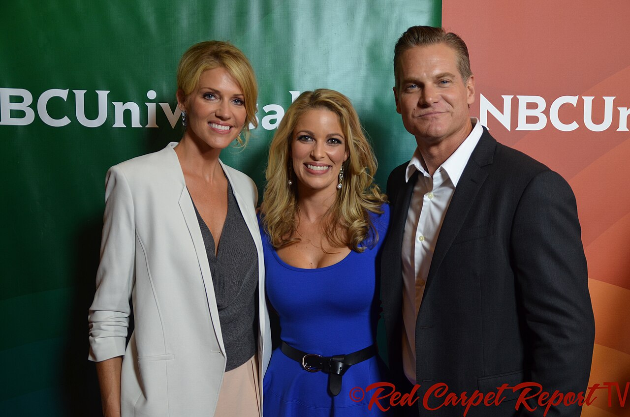 Actress Tricia Helfer and actor Brian Van Holt at NBCUniversal's 2014 Summer TCA Tour on July 14, 2014