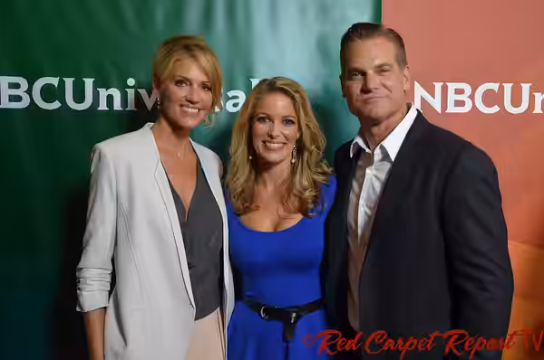 Actress Tricia Helfer and actor Brian Van Holt at NBCUniversal's 2014 Summer TCA Tour on July 14, 2014