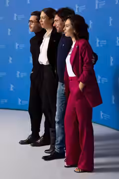 Gabriel Montesi, Barbara Chichiarelli, Elio Germano and Ileana Stimmatini D'Ambra presenting the movie "Favolacce" ("Bad Tales" at the Berlinale 2020