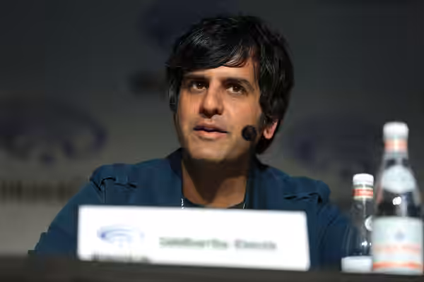 Siddhartha Khosla speaking at the 2018 WonderCon at the Anaheim Convention Center in Anaheim, California. Please attribute to Gage Skidmore if used elsewhere.