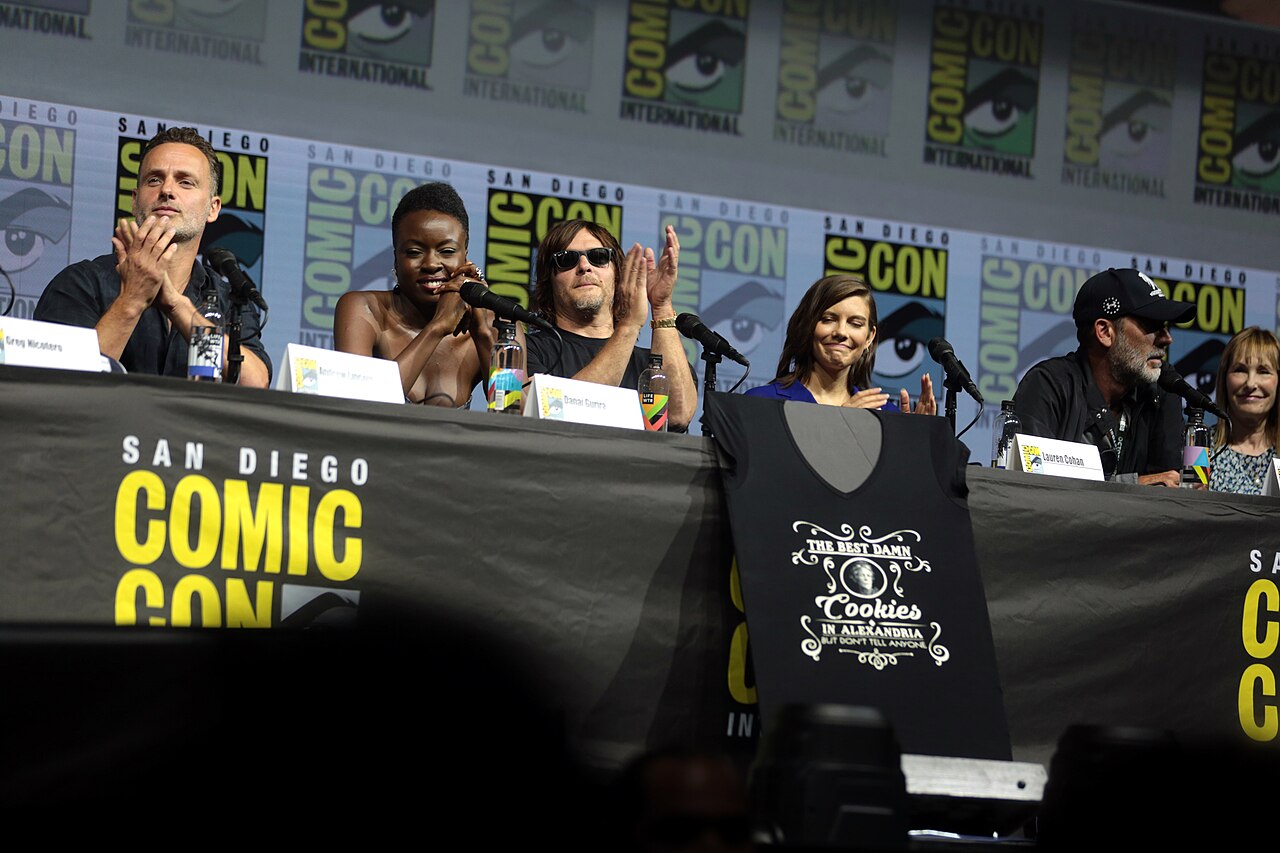 Andrew Lincoln, Danai Gurira, Norman Reedus, Lauren Cohan and Jeffrey Dean Morgan speaking at the 2018 San Diego Comic Con International, for "The Walking Dead"