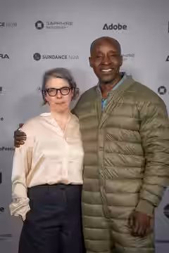 Petra Volpe and Rob Morgan at Sundance Film Festival 2026 for Frank and Louis.