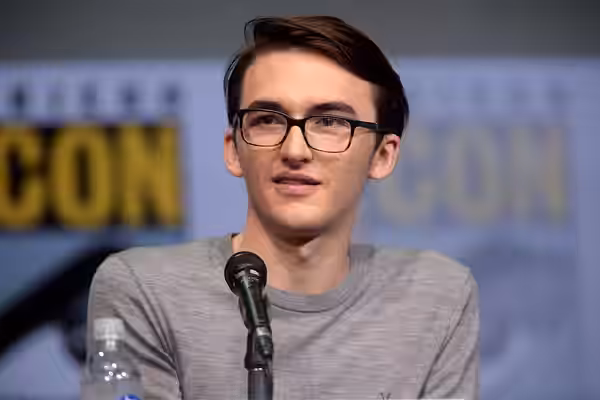 Isaac Hempstead Wright speaking at the 2017 San Diego Comic Con International, for "Game of Thrones", at the San Diego Convention Center in San Diego, Californi