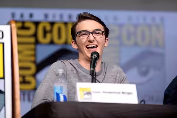 Isaac Hempstead Wright speaking at the 2017 San Diego Comic Con International, for "Game of Thrones", at the San Diego Convention Center in San Diego, Californi