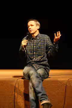 John Cameron Mitchell during Q&amp;A at Mezipatra gay &amp; lesbian film festival 2006 at Kino Světozor, Prague, Czech Republic.