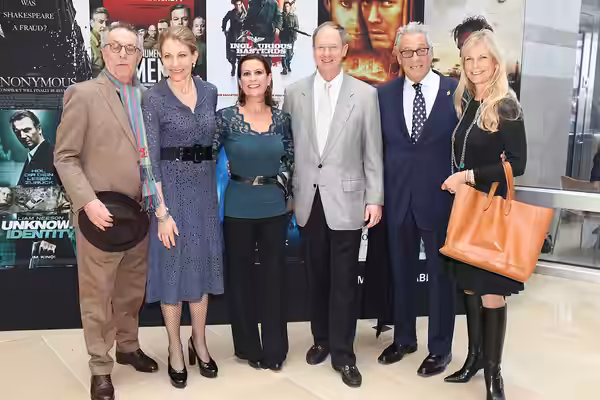 L to R: Dieter Kosslick, Kimberly Emerson, ? , John B. Emerson, Hawk Koch, and Martha De Laurentiis, Berlinale Reception 2014