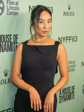 Greta Lee, actress, at the 63rd annual New York Film Festival at Lincoln Center in 2025 for the film A House of Dynamite