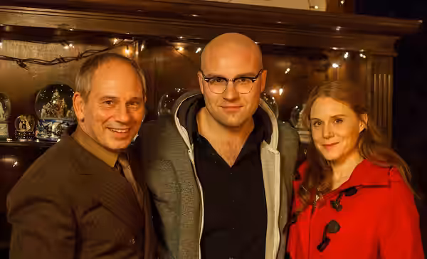 Michael Lott, Marc Schlegel und Christiane Seidel am Set von Schmidts Katze (2014)
