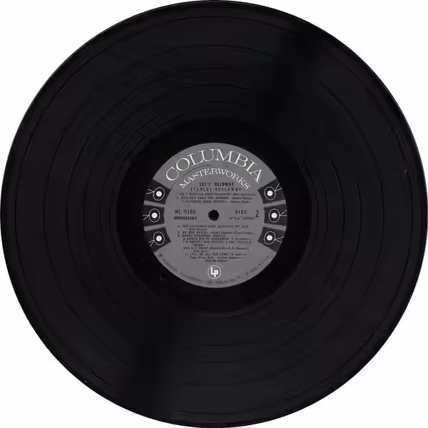 Side 2 of the LP "'Ere's 'Olloway" by Stanley Holloway and The Loverly Quartet. Library of Congress catalog card number R56-1078. (1958)