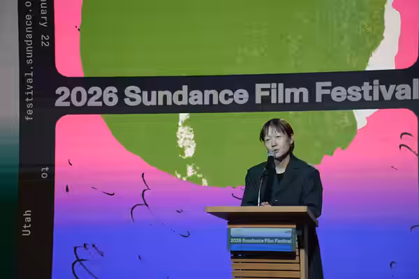 Celine Song at the 2026 Sundance Film Festival Awards where she served as member of the U.S. Dramatic Competition jury for the 2025 Sundance Film Festival.