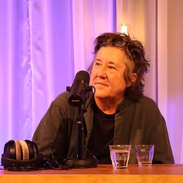Christine Vachon at the recording of the "Girls on Film" podcast during the 52nd International Film Festival