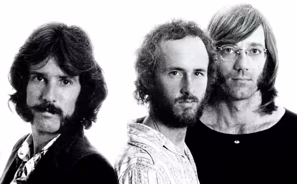 Trade ad for The Doors' album Other Voices.To better adapt it to his respective Wikipedia article, the ad was cropped and cleaned in a graphics editing program. (1971)