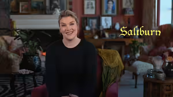 Filmmaker Emerald Fennell in an interview for the movie Saltburn in 2023.