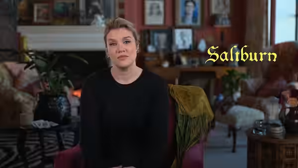 Filmmaker Emerald Fennell in an interview for the movie Saltburn in 2023.