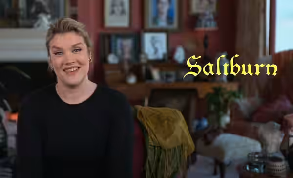 Filmmaker Emerald Fennell in an interview for the movie Saltburn in 2023.