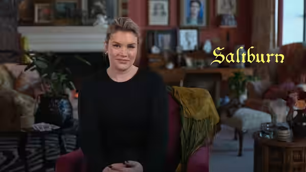 Filmmaker Emerald Fennell in an interview for the movie Saltburn in 2023.