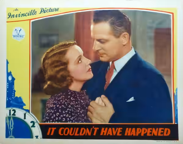 Lobby card for the American film It Couldn't Have Happened (1936).