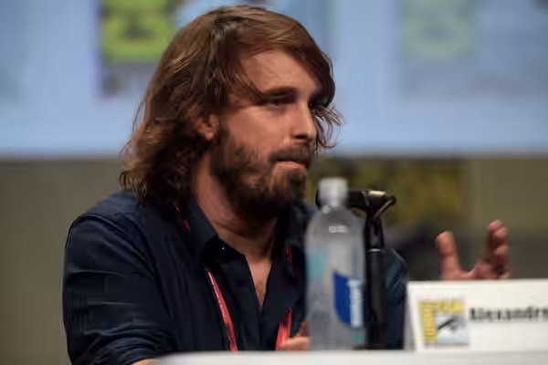 Alexandre Aja speaking at the 2014 San Diego Comic Con International, for "Horns", at the San Diego Convention Center in San Diego, California. Please attribute