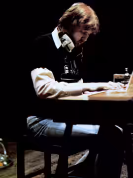 Trade ad for Harry Nilsson's single "Many Rivers To Cross".To better adapt it to his respective Wikipedia article, the ad was cropped and cleaned in a graphics  (1974)