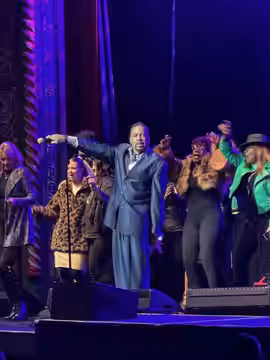 Morris Day and The Time performing live, with fans invited on stage (2024)
