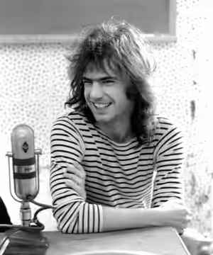 Pat Metheny at KJAZ radio, Alameda CA December 1980. Photo by Brian McMillen / brianmcmillen@hotmail.com