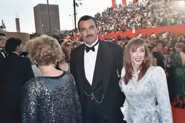 Tom Selleck and wife Jillie Mack on the red carpet at the 1989 Academy Awards, March 29, 1989 - Permission granted to copy, publish, broadcast or post but pleas