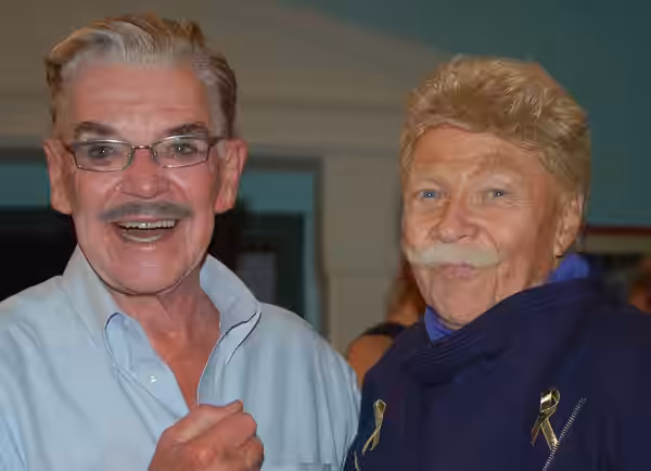 Jack Betts and Rip Taylor in the Green Room at the Marilyn Monroe Theatre after Betts' performance in Barrymore. (2010)