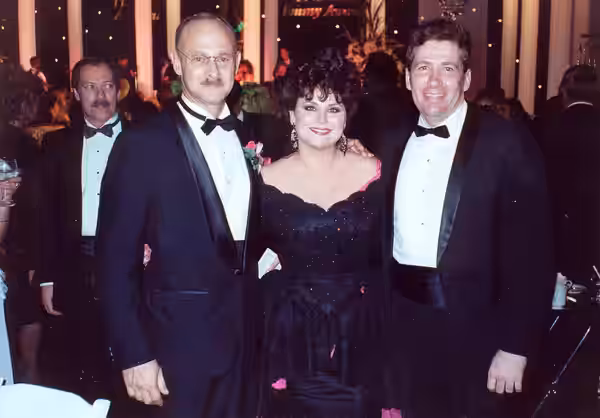 Gerald Macraney and Delta Burke with Ken Lillig at the Governor's Ball held immediately after the 1990 Emmy Awards 9/16/90 - Permission granted to copy, publish