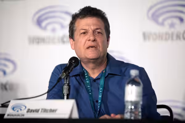 David Titcher speaking at the 2016 WonderCon for Houdini and Doyle at the Los Angeles Convention Center in Los Angeles, California.