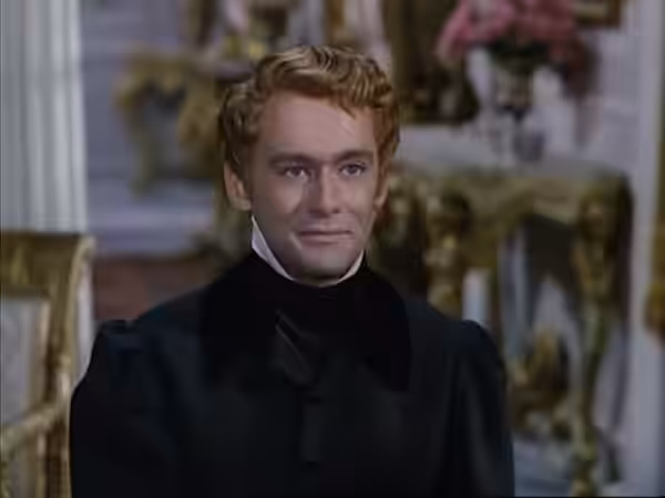 Maurice Ronet in una scena del film Casta Diva (1954), girato in Italia.