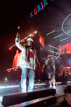 Don Omar and Tego Calderon sharing the stage at Baja Beach Fest 2023. 2023121410011691