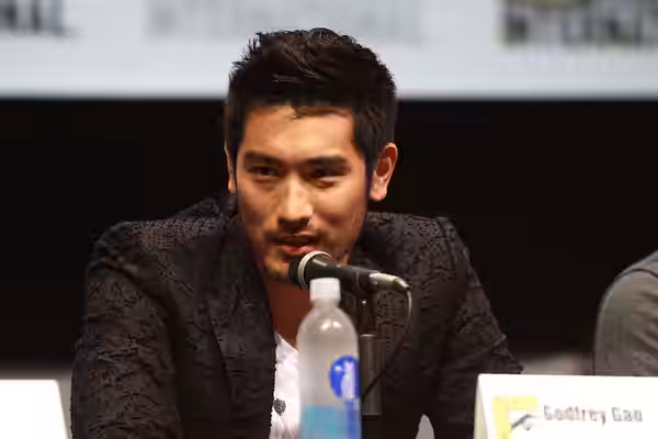 Godfrey Gao speaking at the 2013 San Diego Comic Con International, for "The Mortal Instruments: City of Bones", at the San Diego Convention Center in San Diego