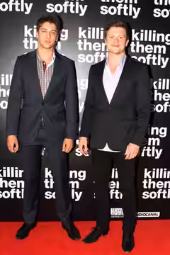 w:Lincoln Younes with w:Hugo Johnstone-Burt Killing Then Softly movie premiere at Dendy Opera Quays 'Killing Them Softly' enjoyed its Sydney, Australia movie pr (2012)