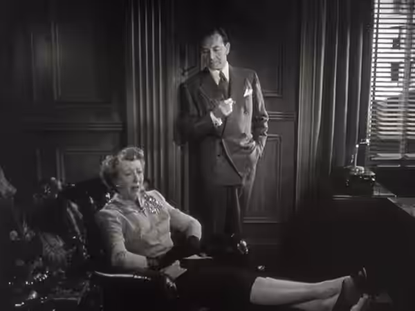 Catherine Doucet &amp; Paul Henreid in Hollow Triumph (aka The Scar, UK title) - cropped screenshot (1948)