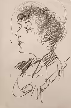 Manuel Rosenberg's signed drawing, autographed by actress Martita Hunt, 1926