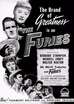 Promotional poster for the film The Furies. (1950)