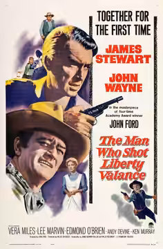 Theatrical release poster for the 1962 film The Man Who Shot Liberty Valance