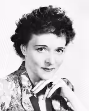 Photograph of Jessie Royce Landis in the 1938 production of The Millionairess at the Westport Country Playhouse, Westport, Connecticut Caption reads as follows: