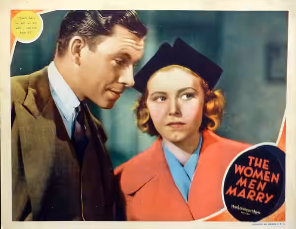 Lobby card for the 1937 film The Women Men Marry.